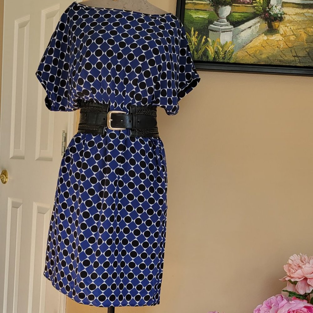 Michael Kors blue silk dress size 8